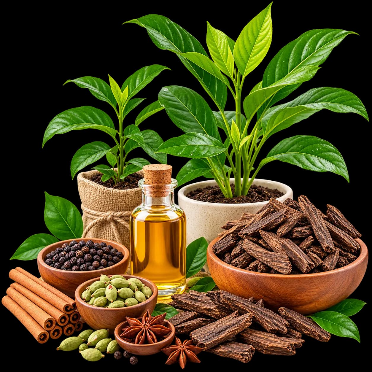 Agarwood, spices, and essential oils from Assam